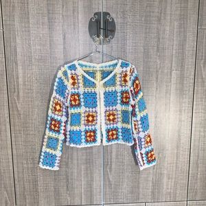 Knit cardigan multicolor‎ long sleeve, classic, loose fit,